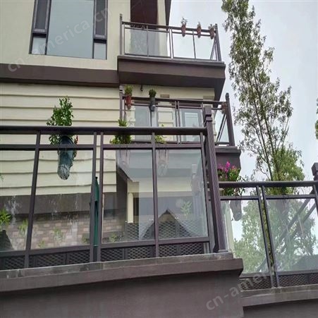 别墅小区住宅玻璃楼梯扶手 户外楼梯栏杆 阳台护栏